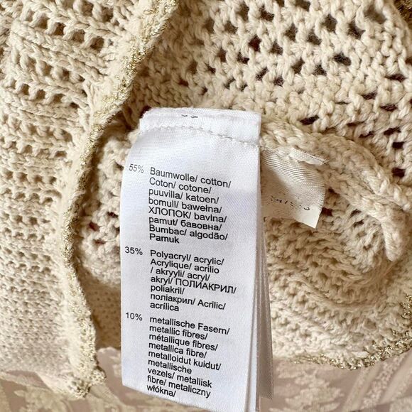 Venus Women's Cream and Gold Knit Dress - Picture 8 of 8